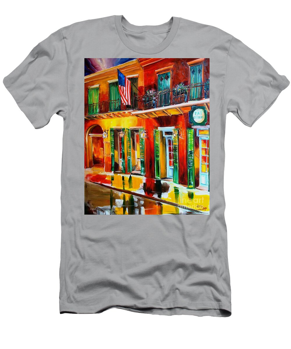 New Orleans T-Shirt featuring the painting Outside Pat O Briens Bar by Diane Millsap