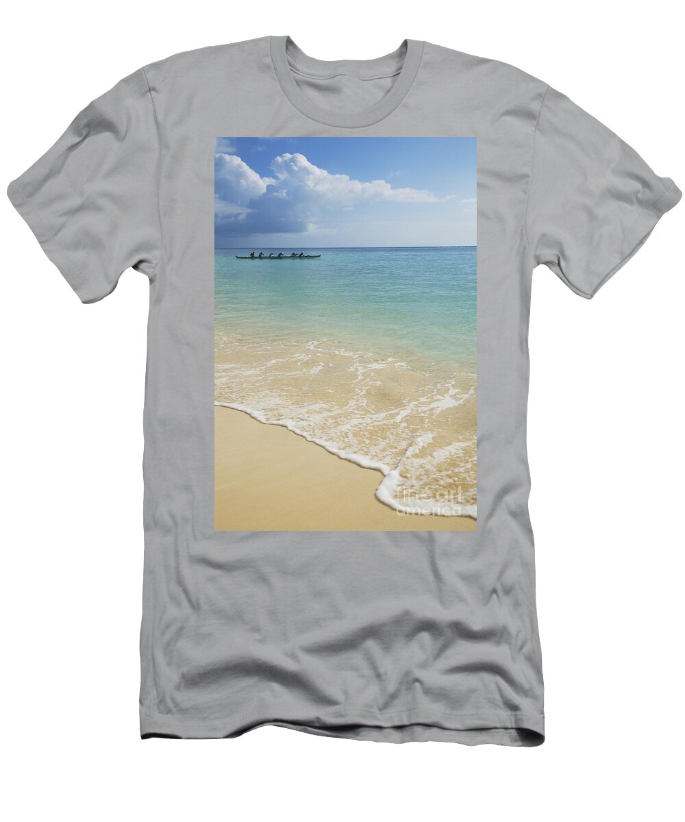 Athletic T-Shirt featuring the photograph Paddlers on Calm Ocean by Brandon Tabiolo - Printscapes