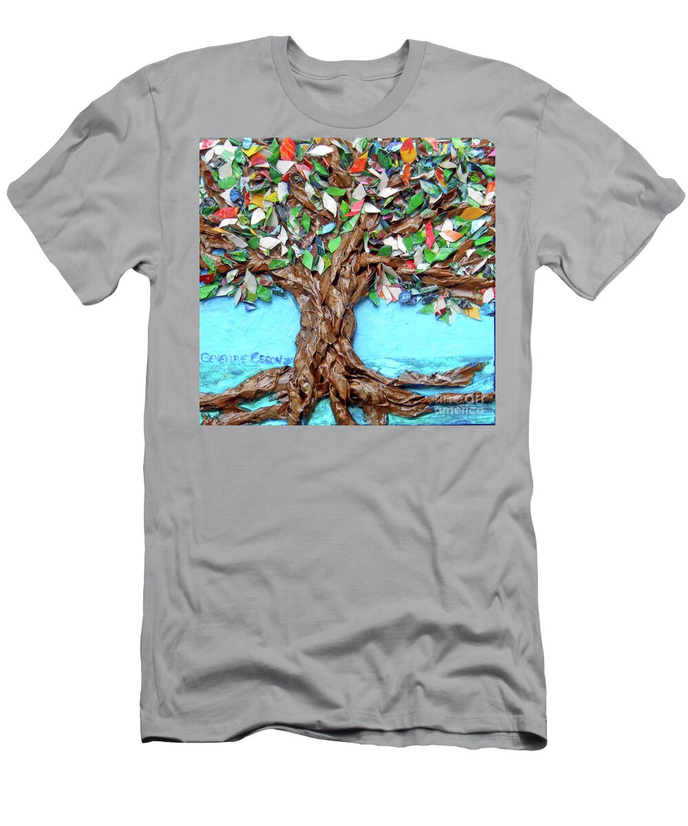 Tree T-Shirt featuring the painting Painters Palette Of Tree Colors by Genevieve Esson