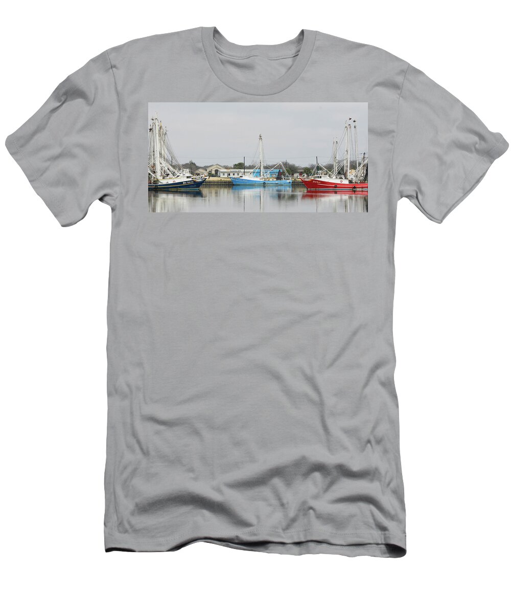 Palacios T-Shirt featuring the photograph Palacios Harbor by Jimmie Bartlett
