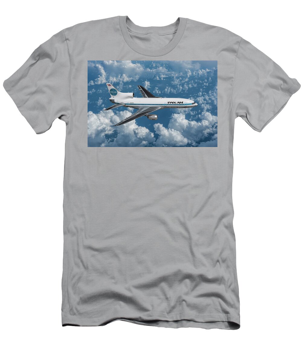 Pan American Airlines T-Shirt featuring the digital art Pan Am Clipper Black Hawk by Erik Simonsen
