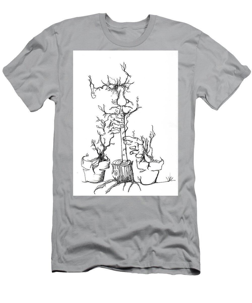 Pan T-Shirt featuring the drawing Pan's Fried Flute by Doug Johnson