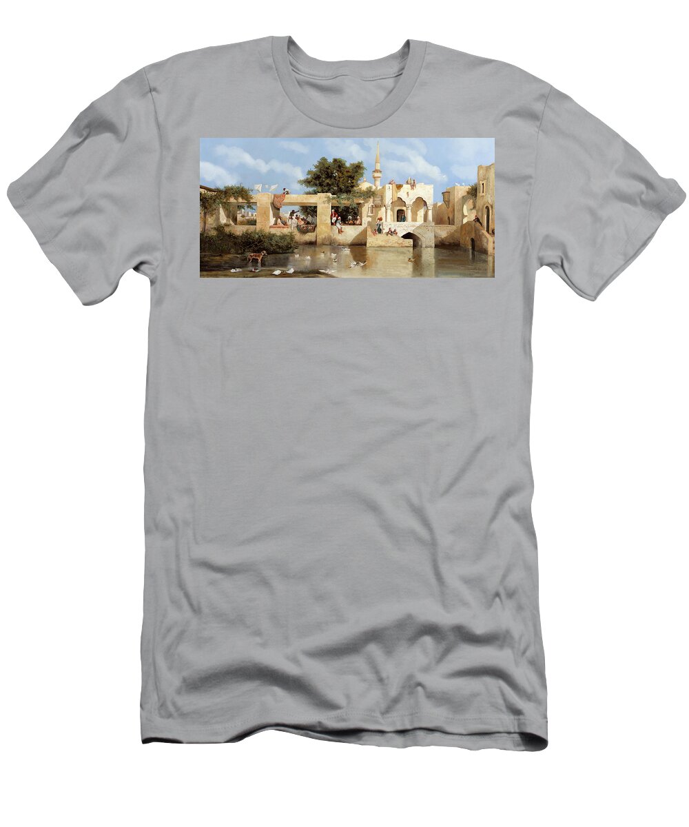 White Wall T-Shirt featuring the painting Papere E Cane by Guido Borelli