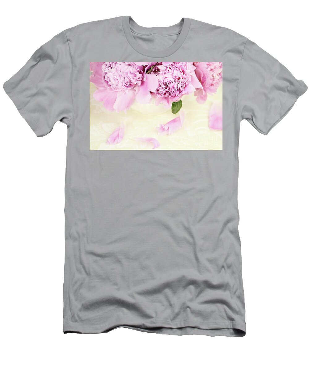 Peony;peonies;paeonia Suffruticosa;paeoniaceae;flower;flowers;pink;floral;overhead T-Shirt featuring the photograph Pastel Pink Peonies by Stephanie Frey