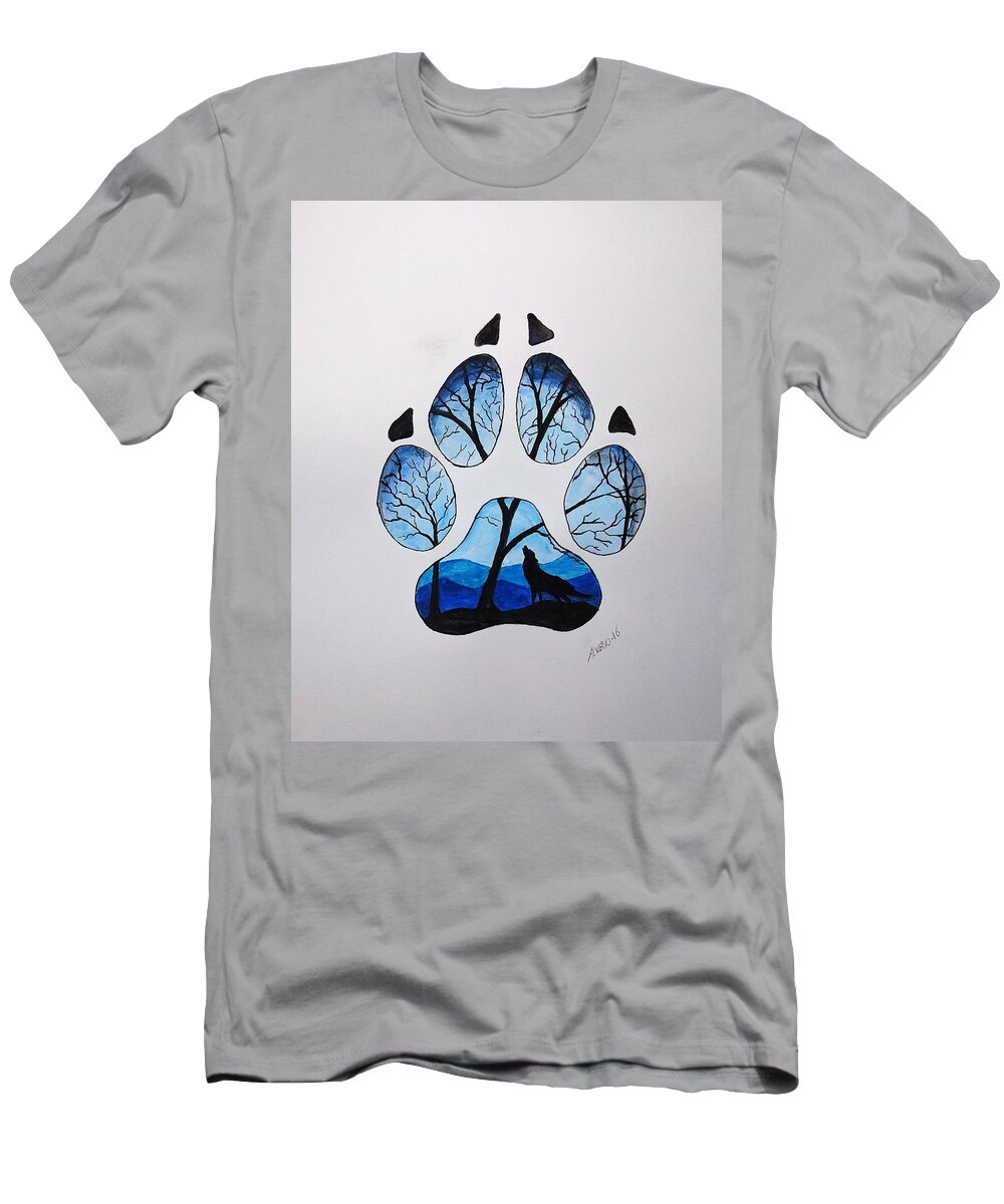 Paw T-Shirt featuring the painting PAW by Edwin Alverio