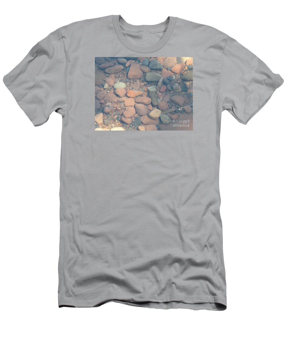  T-Shirt featuring the photograph Pebbles Under Water by Wild Rose Studio