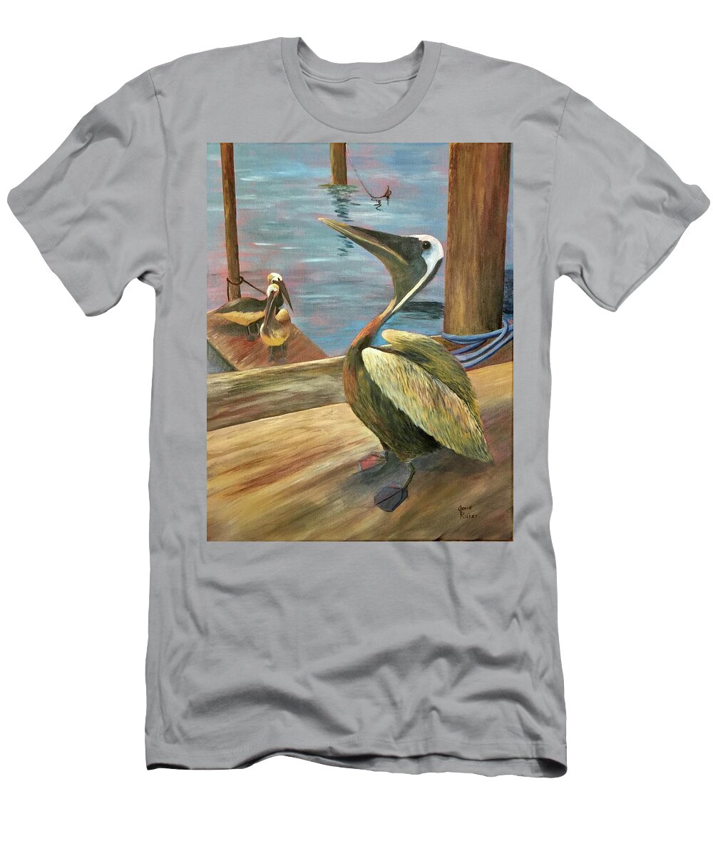 Pelica T-Shirt featuring the painting Pelican Pride by Jane Ricker