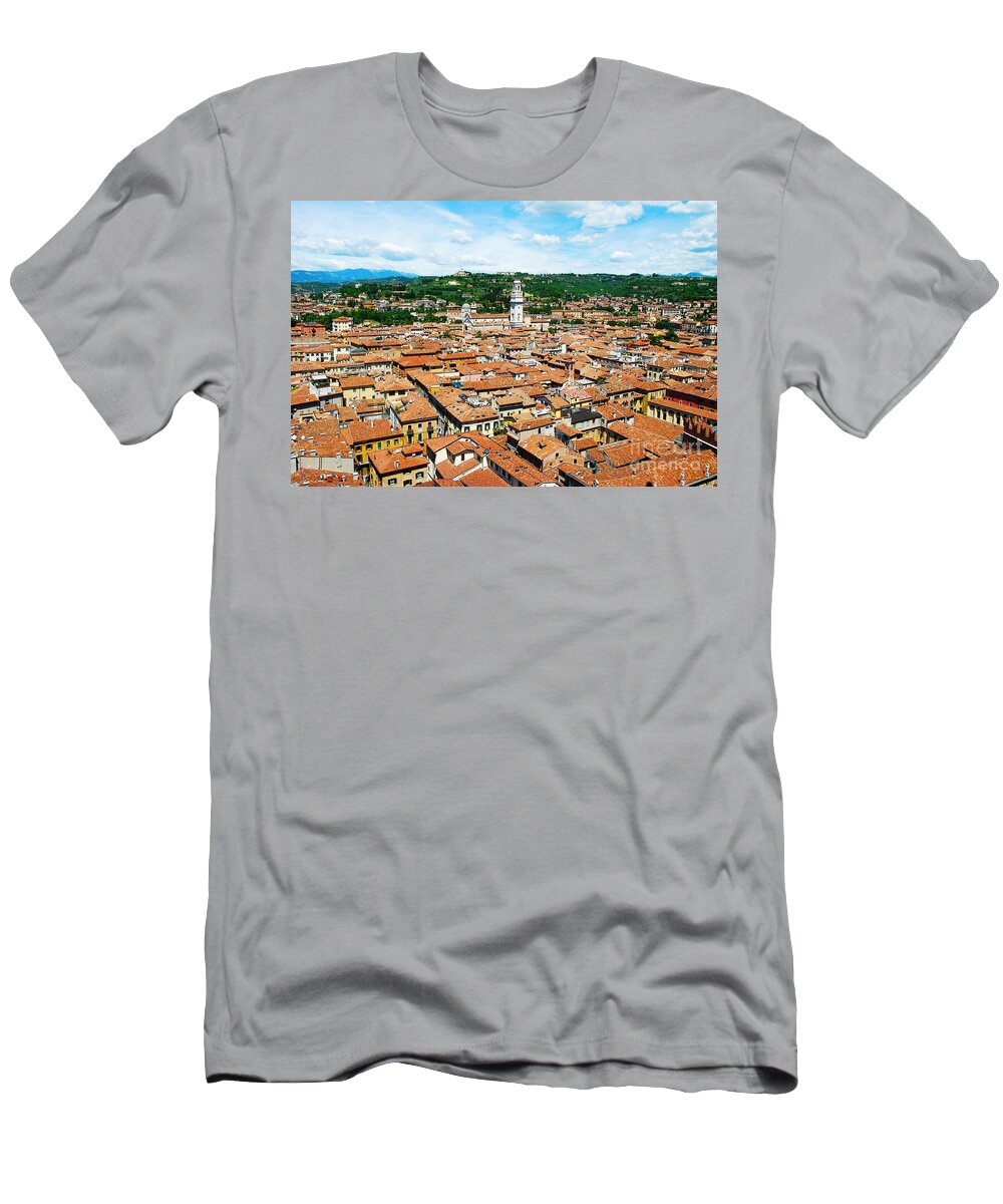 Verona T-Shirt featuring the photograph Picturesque Cityscape of Verona Italy by Just Eclectic