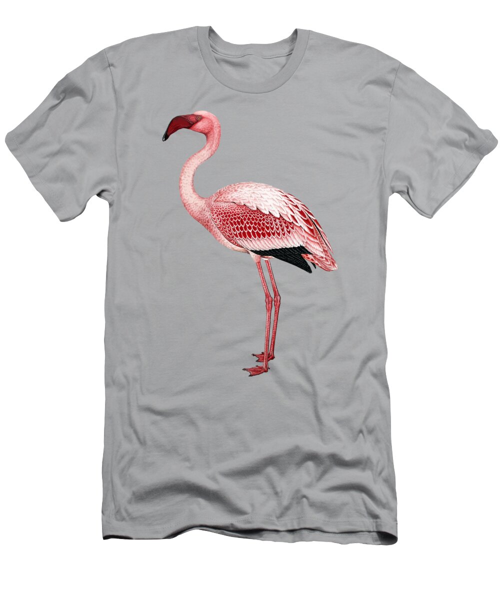 Flamingo T-Shirt featuring the painting Pink Flamingo Isolated by Taiche Acrylic Art