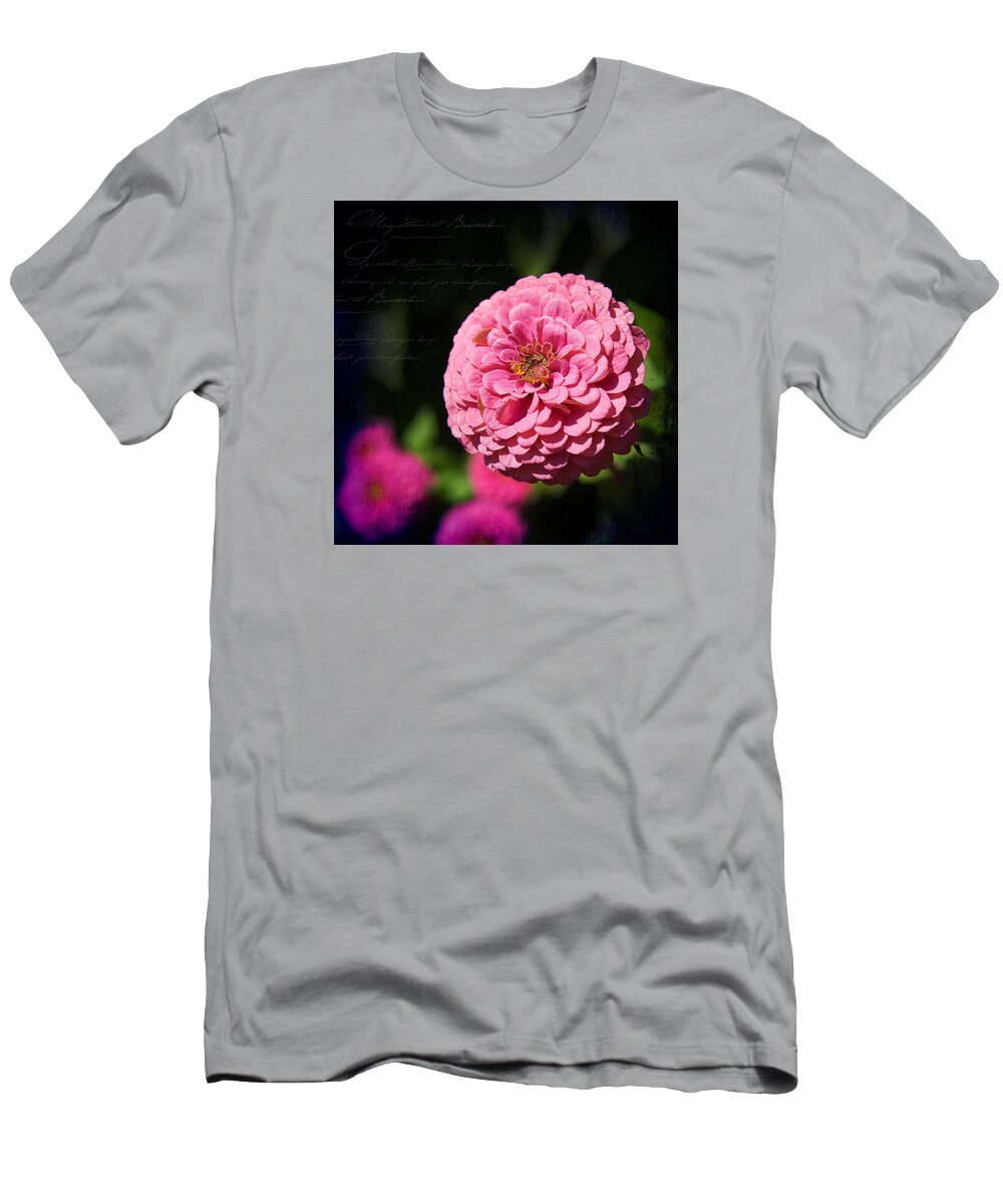 Pink Chrysanthemum Flower T-Shirt featuring the photograph Pink Thoughts by Milena Ilieva