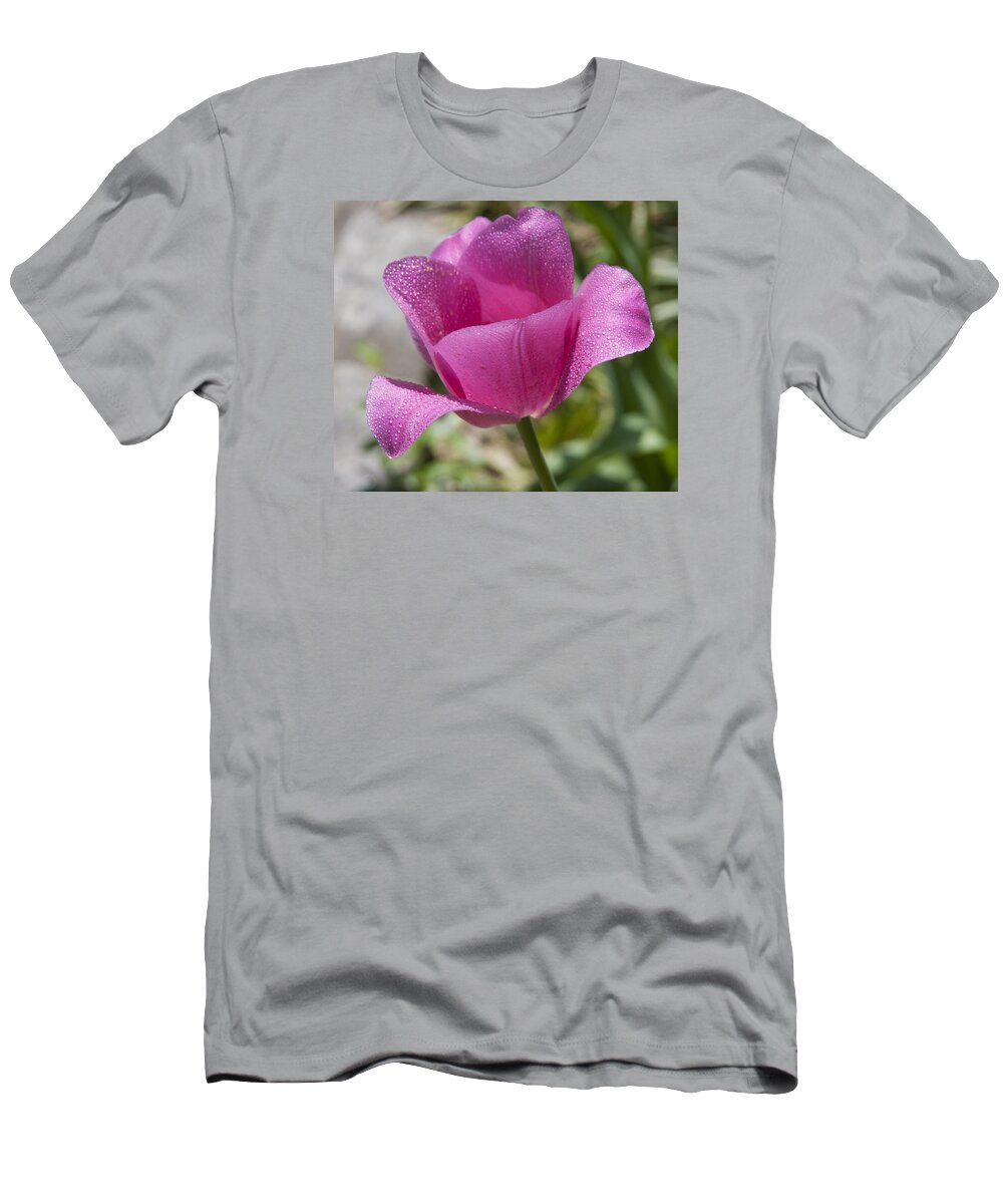 Tranquility T-Shirt featuring the photograph Pink Tulip by Janis Kirstein