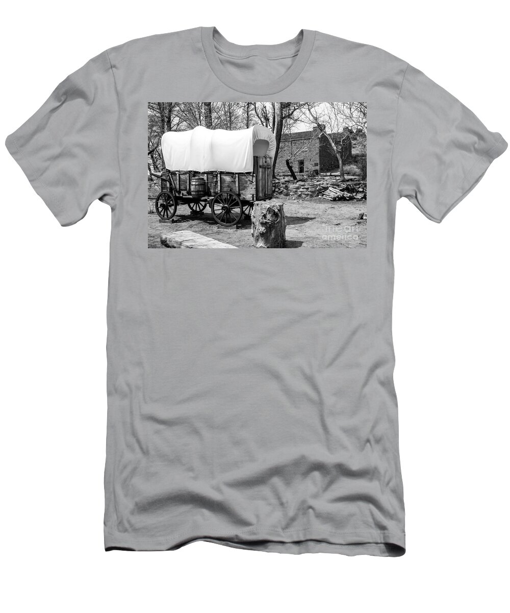 Pipe T-Shirt featuring the photograph Pioneer Wagon - Pipe Springs National Historic Monument - Arizona by Gary Whitton