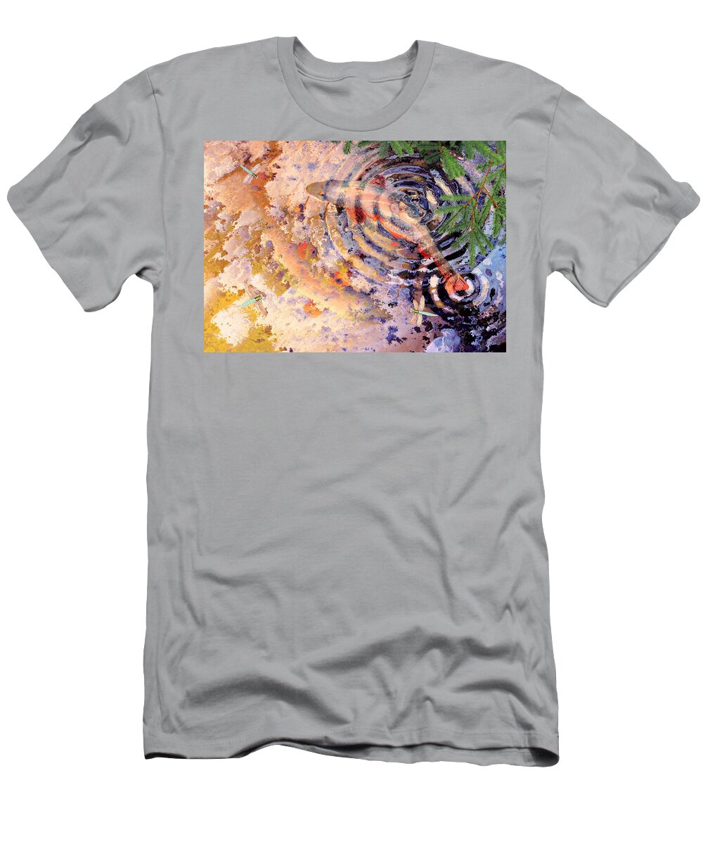 Pond T-Shirt featuring the painting Pisces by Peter J Sucy