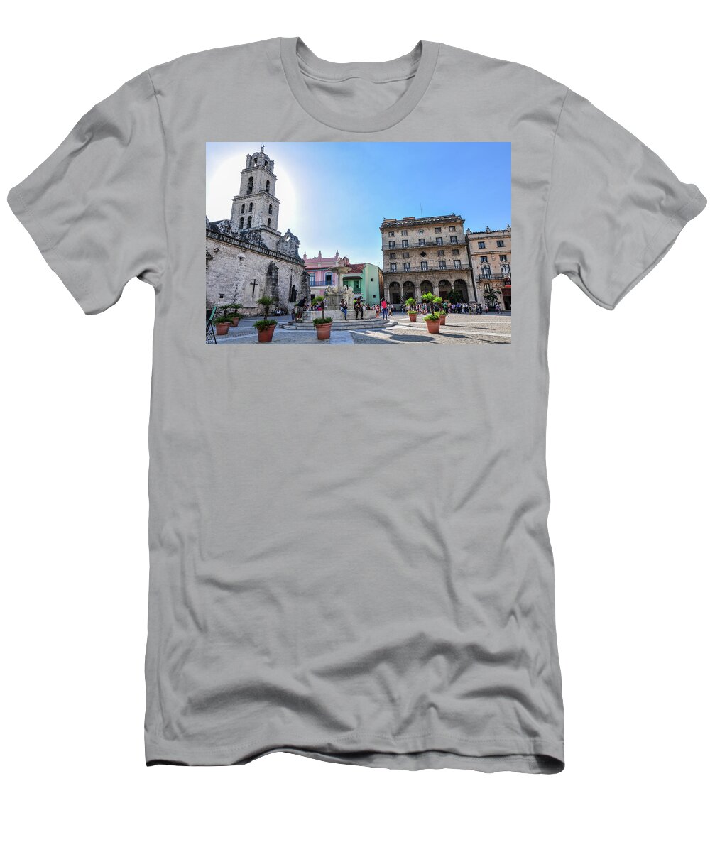 Caribbean T-Shirt featuring the photograph Plaza de San Francisco de Asis by Joel Thai
