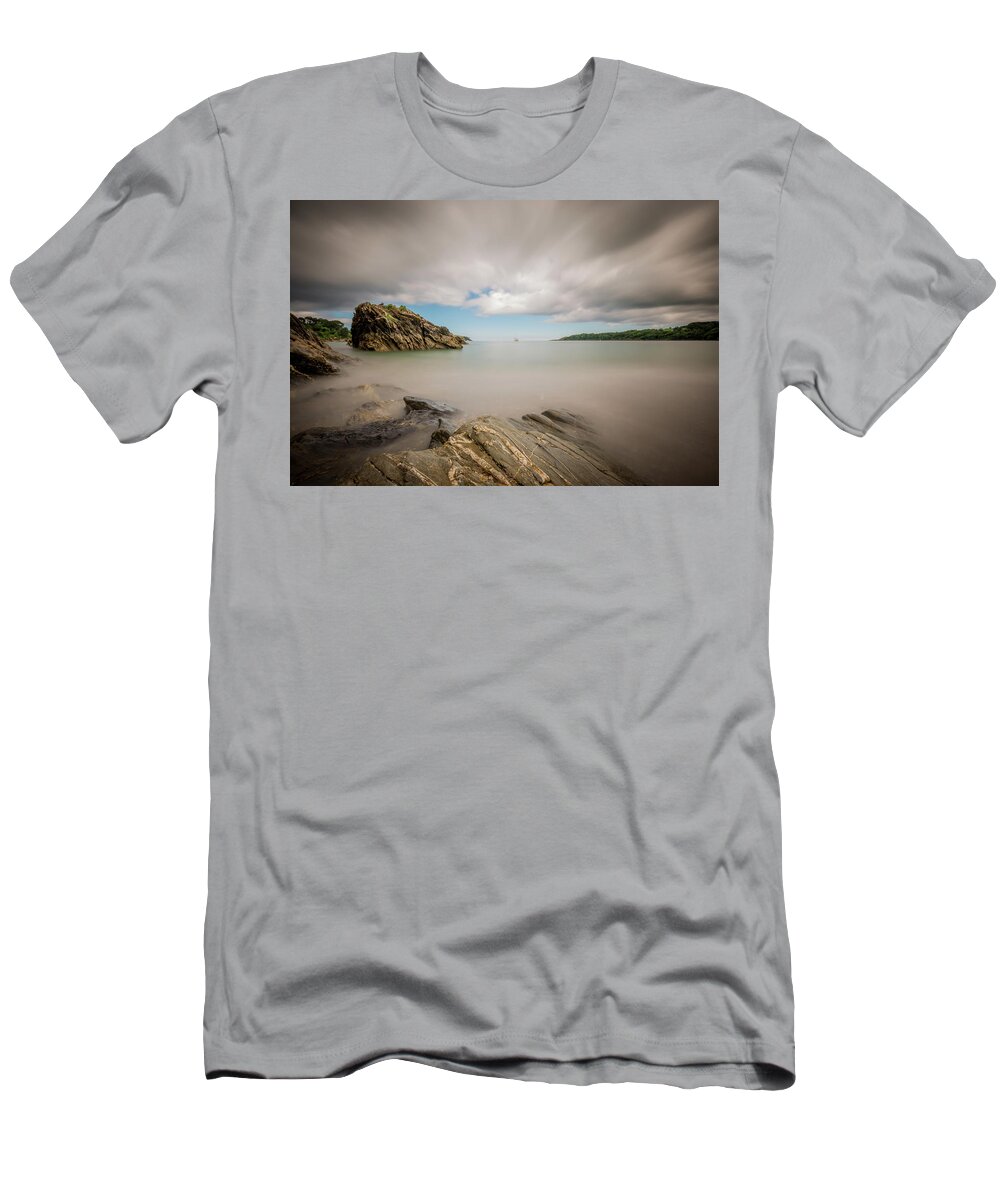 Polgwidden T-Shirt featuring the photograph Polgwidden Cove, Cornwall by Nigel R Bell