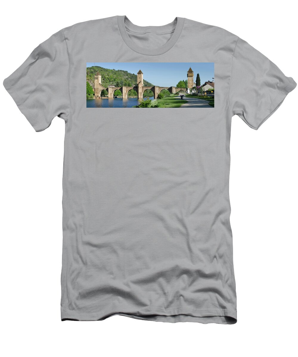 France T-Shirt featuring the photograph Pont Valentre in Cahors by RicardMN Photography