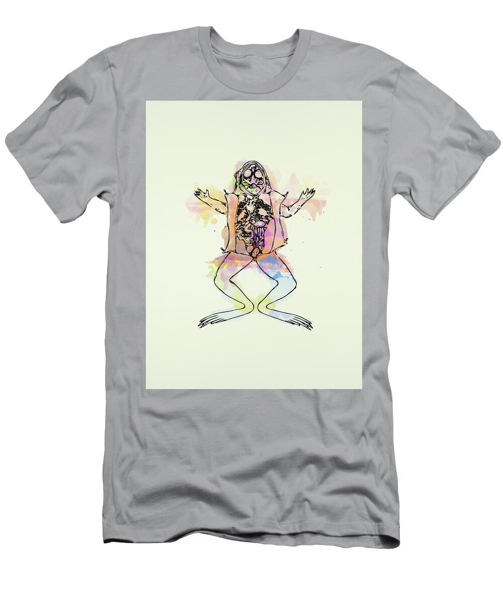 Conceptual T-Shirt featuring the digital art Pop Goes Frog 1 by Keshava Shukla