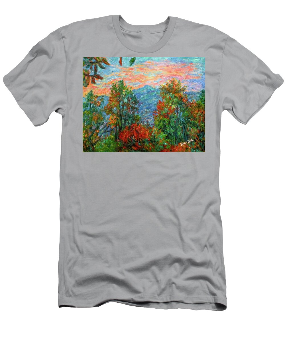 Porter Mountain T-Shirt featuring the painting Porter Mountain in Fall by Kendall Kessler