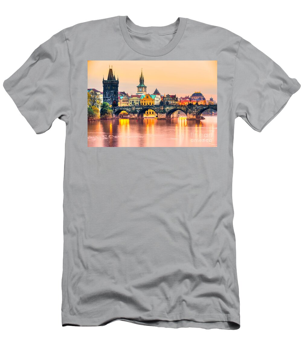 Czech T-Shirt featuring the photograph Prague - Czech Republic by Luciano Mortula