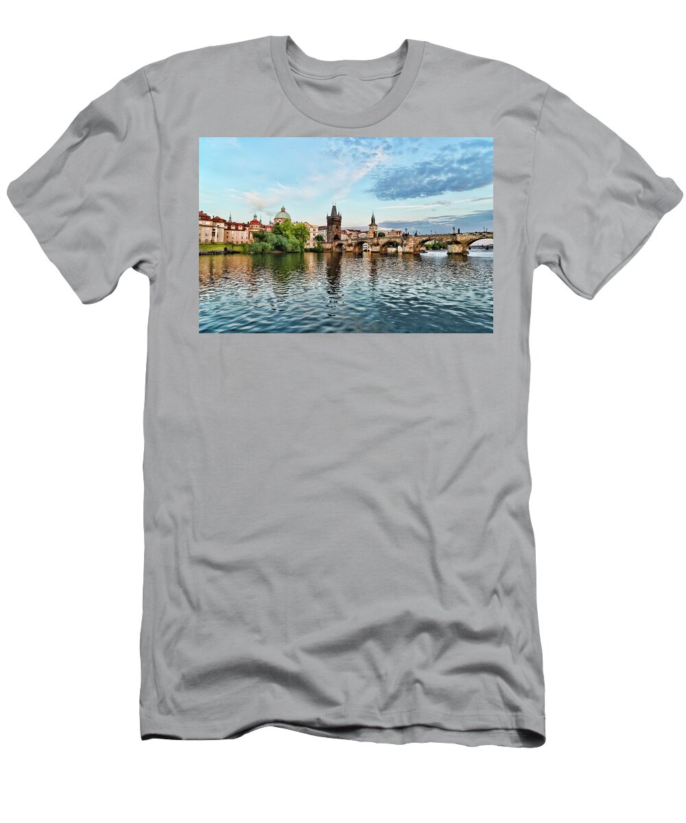 Central Europe T-Shirt featuring the photograph Prague From the River by Sharon Popek