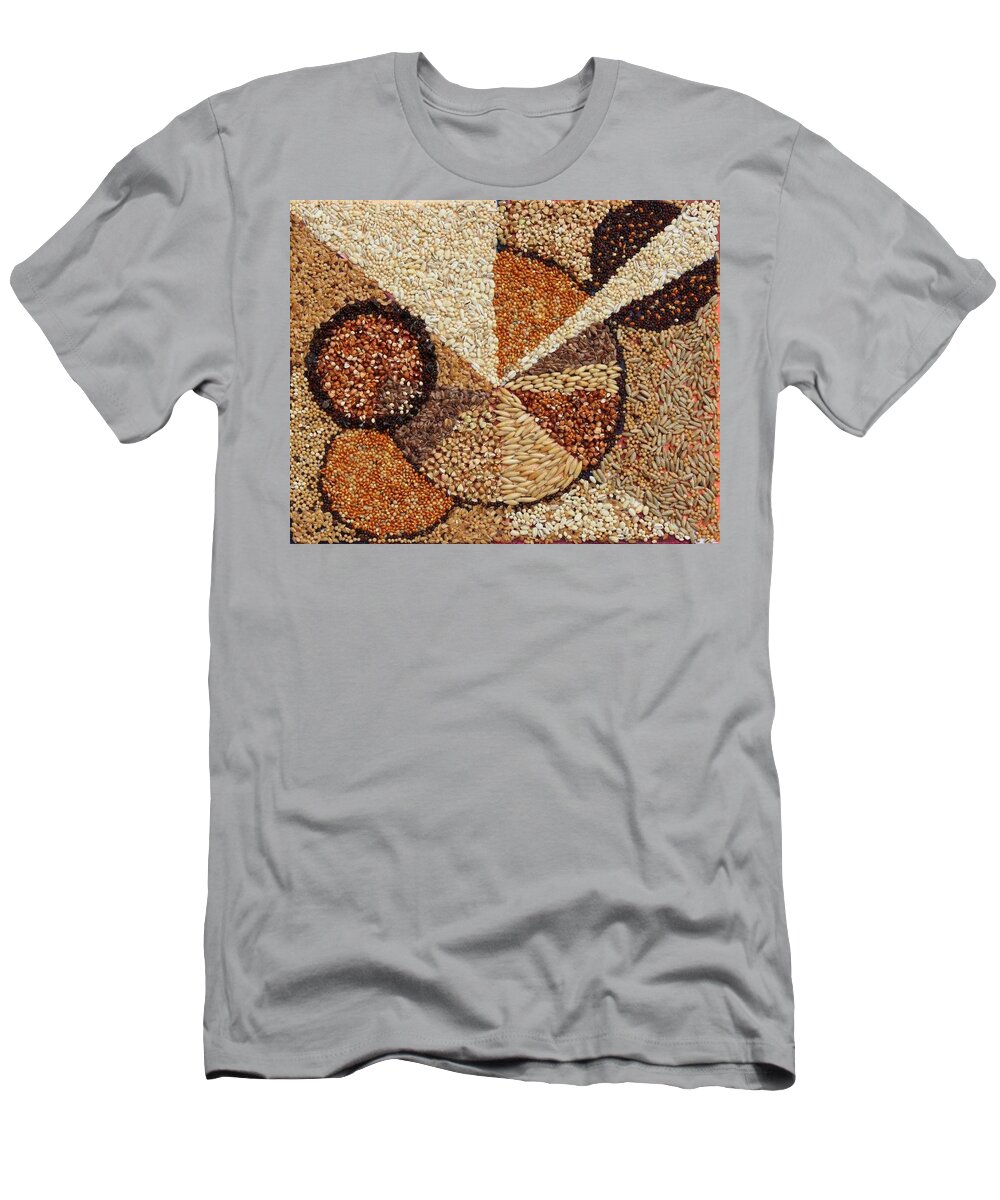 Mixed Media Including Prairie Grains T-Shirt featuring the mixed media Prairie Energy I by Naomi Gerrard