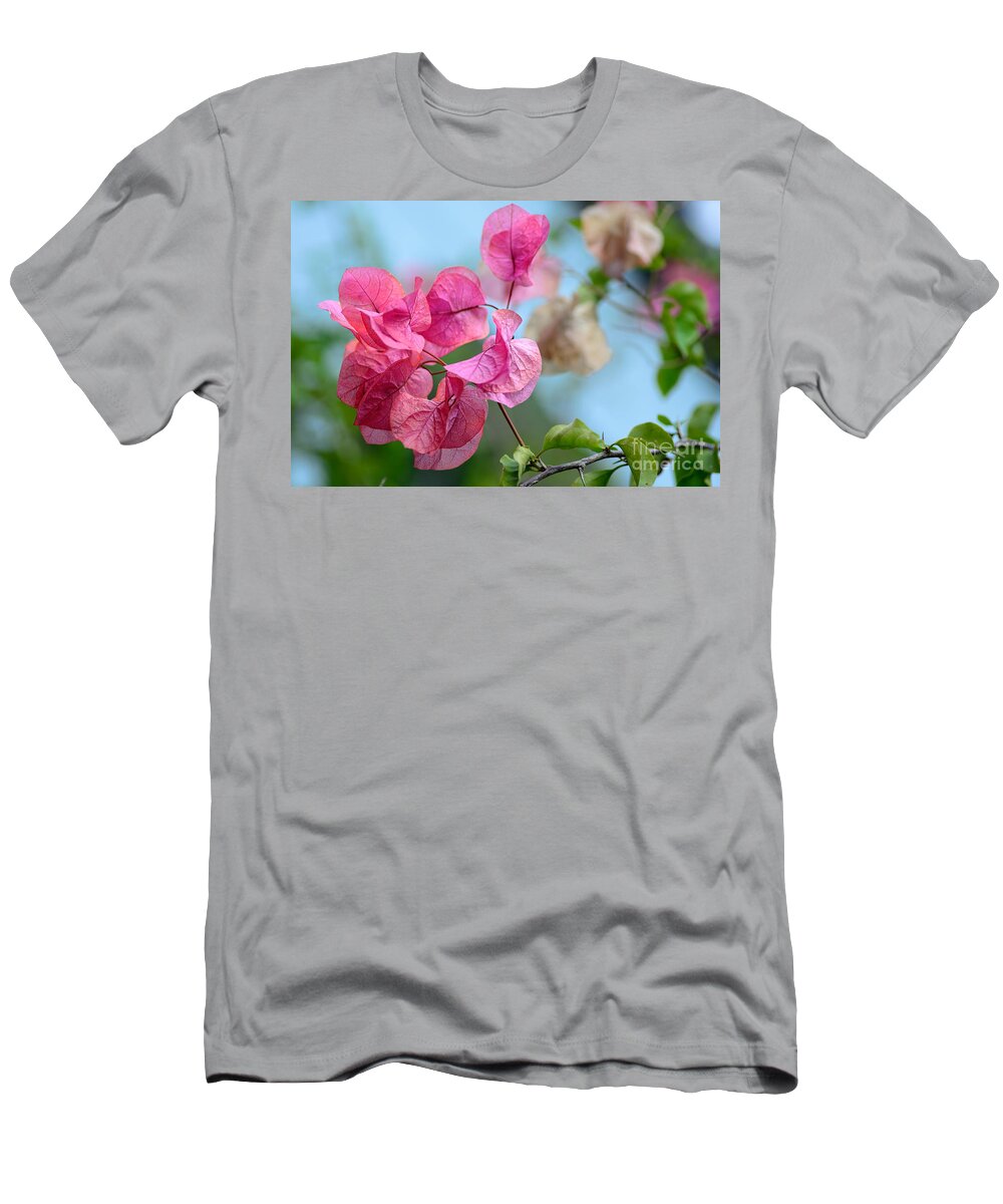 Photography T-Shirt featuring the photograph Pretty Pink Bougainvillea by Kaye Menner by Kaye Menner