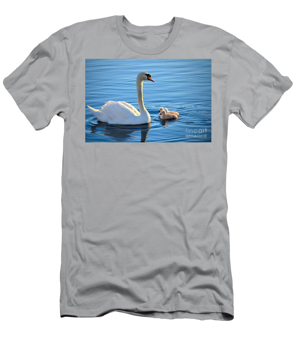 Mute Swan T-Shirt featuring the photograph Proud Mother by Deb Halloran