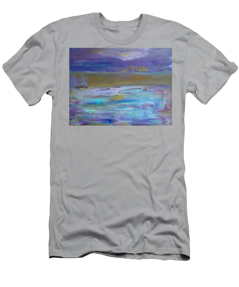 Abstract T-Shirt featuring the painting Purple Haze by Susan Esbensen