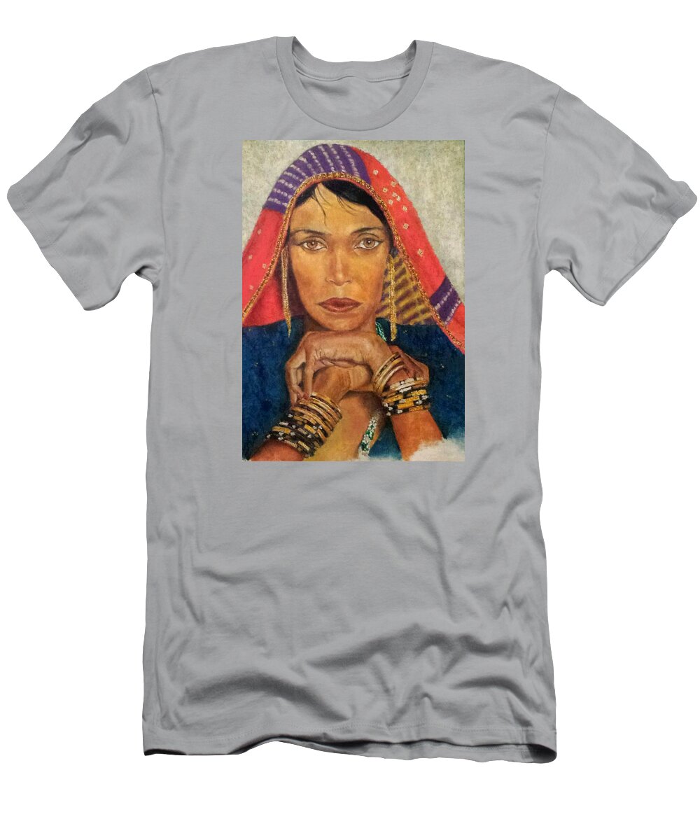 Queens T-Shirt featuring the painting Queen Tahpenes by G Cuffia