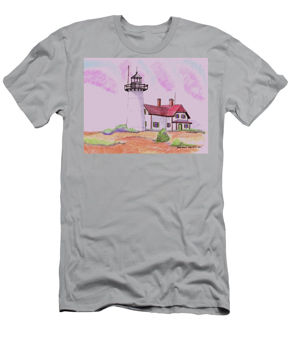 Paul Meinerth T-Shirt featuring the drawing Race Point Provicetown by Paul Meinerth