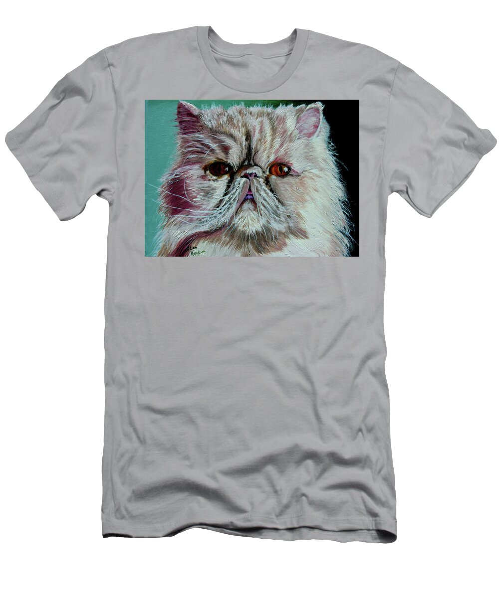 Cat Portrait T-Shirt featuring the painting Ralph by Stan Hamilton