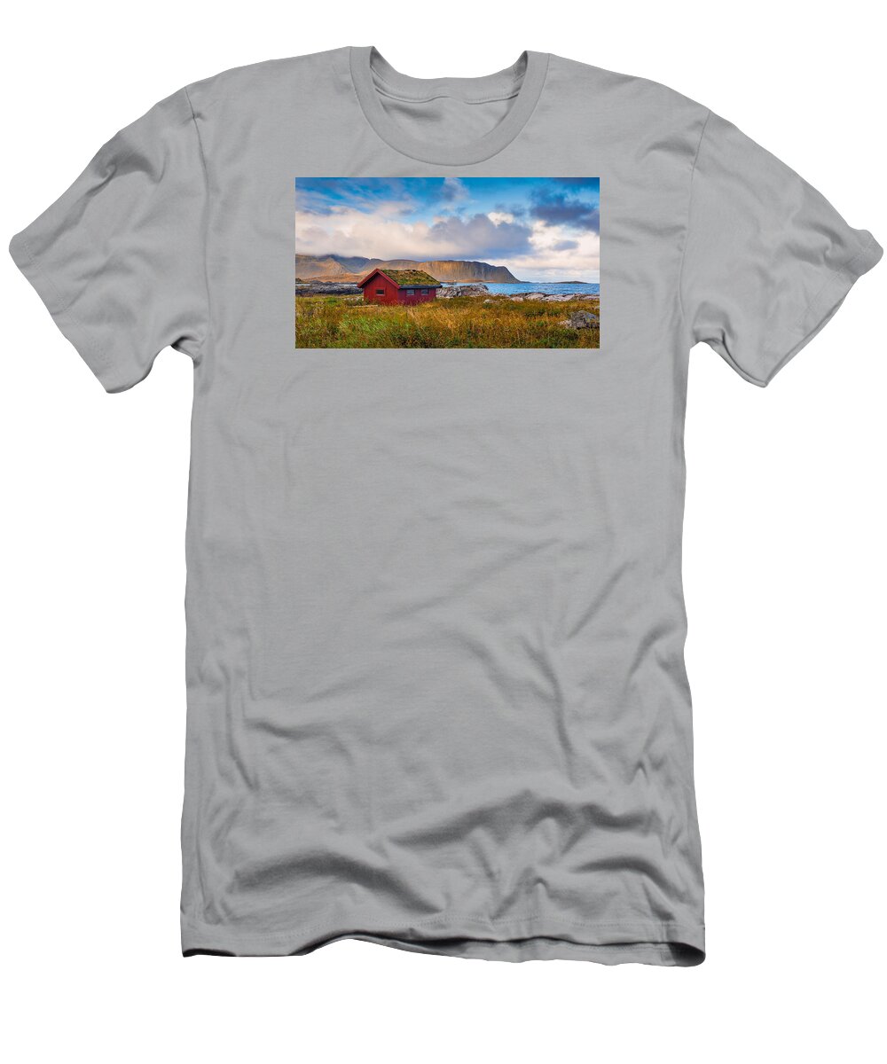 Autumn T-Shirt featuring the photograph Ramberg Hut by James Billings