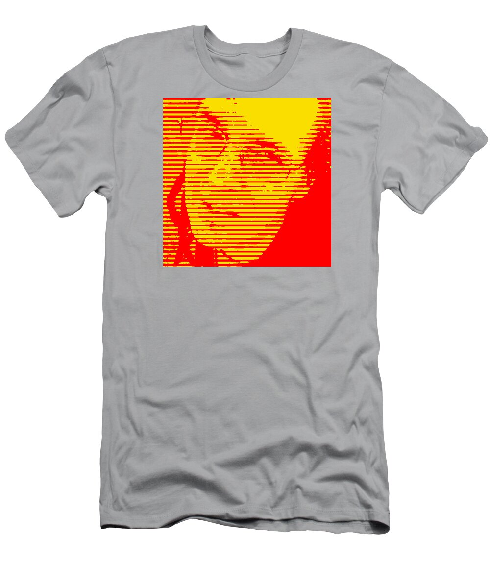  T-Shirt featuring the photograph Red and Yellow Line Selfie by Steve Fields