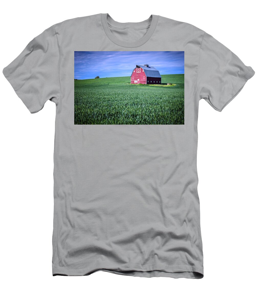 Red Barn - The Palouse - Eastern Washington State T-Shirt Jon Berghoff Pixels