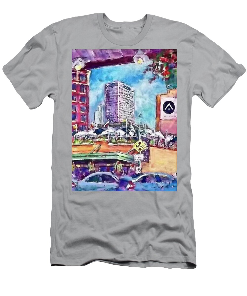 Painting T-Shirt featuring the painting Red Elephant's View by Les Leffingwell