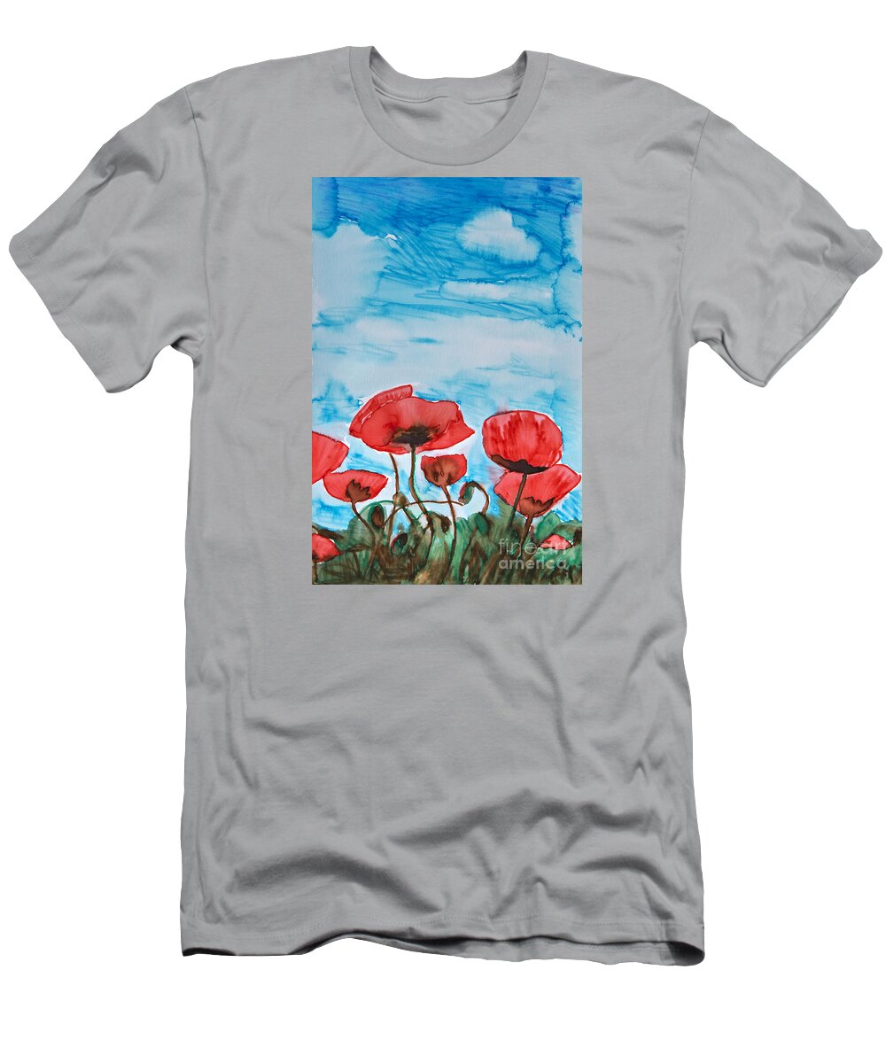 Red T-Shirt featuring the photograph Red Flowers by Tara Thelen