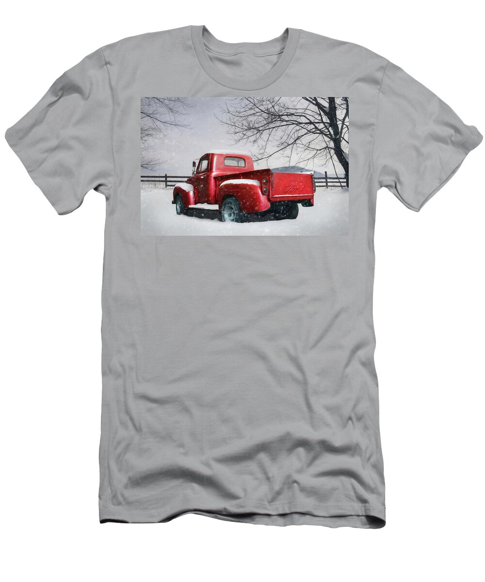 Truck T-Shirt featuring the photograph Red Ford Pickup by Lori Deiter