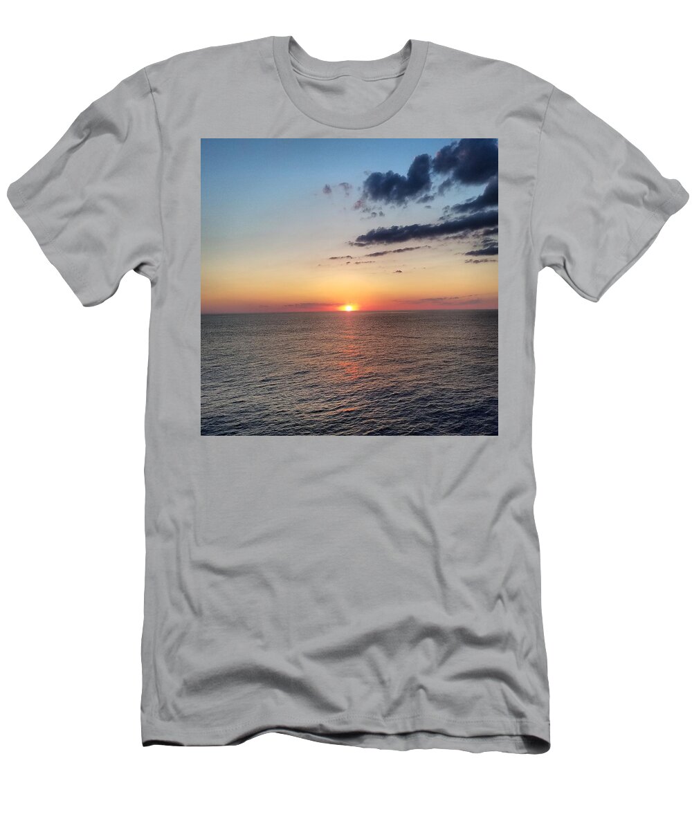 Sunset T-Shirt featuring the photograph Red Sunset Over Ocean by Vic Ritchey