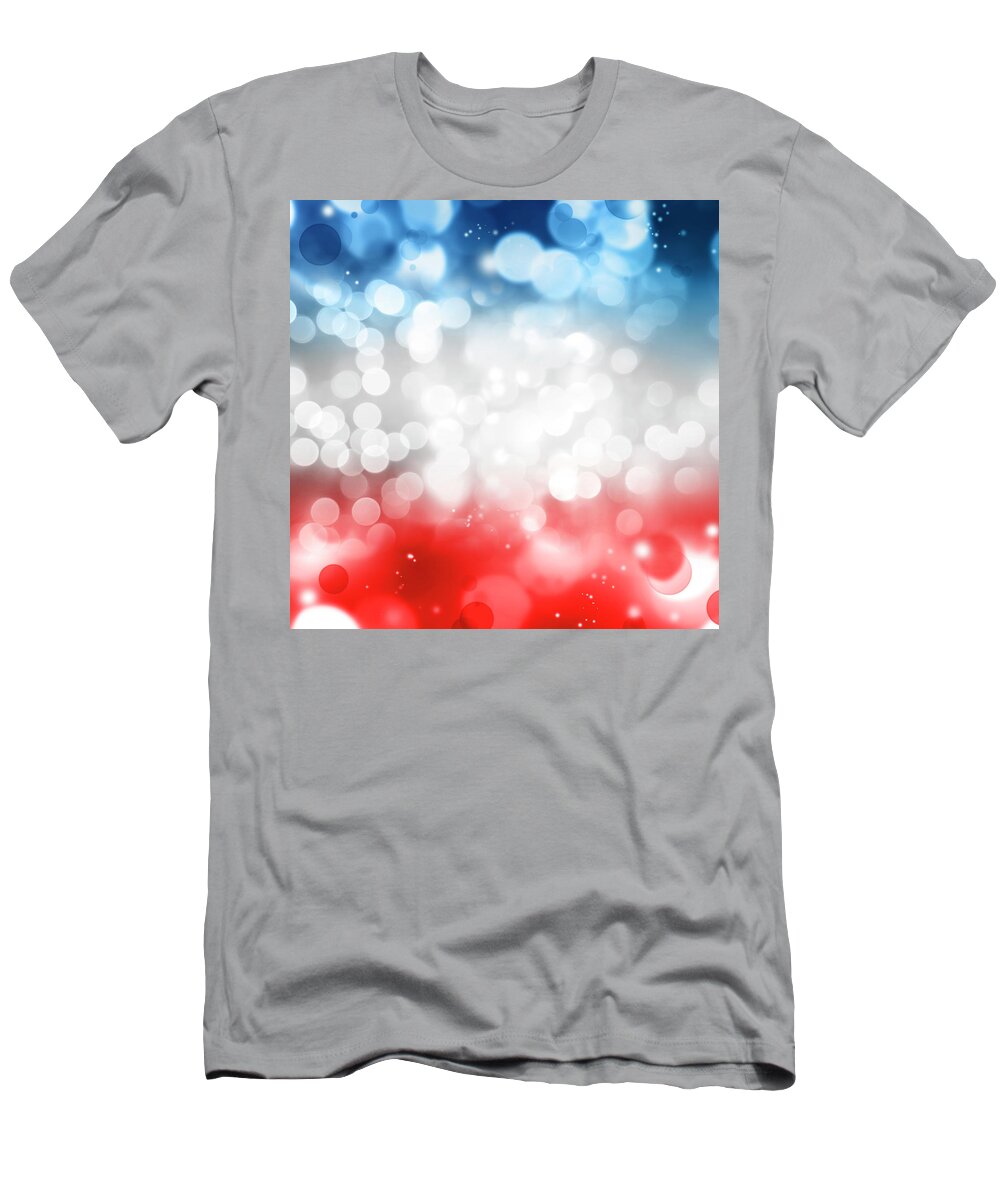 Abstract T-Shirt featuring the photograph Red white and blue by Les Cunliffe