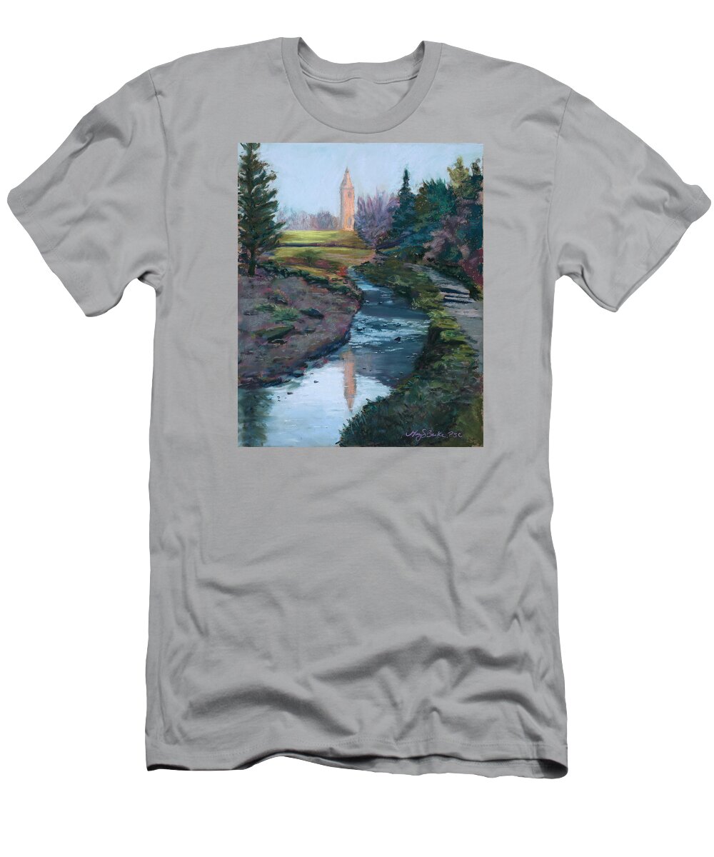 Uk T-Shirt featuring the painting Reflections in History by Mary Benke