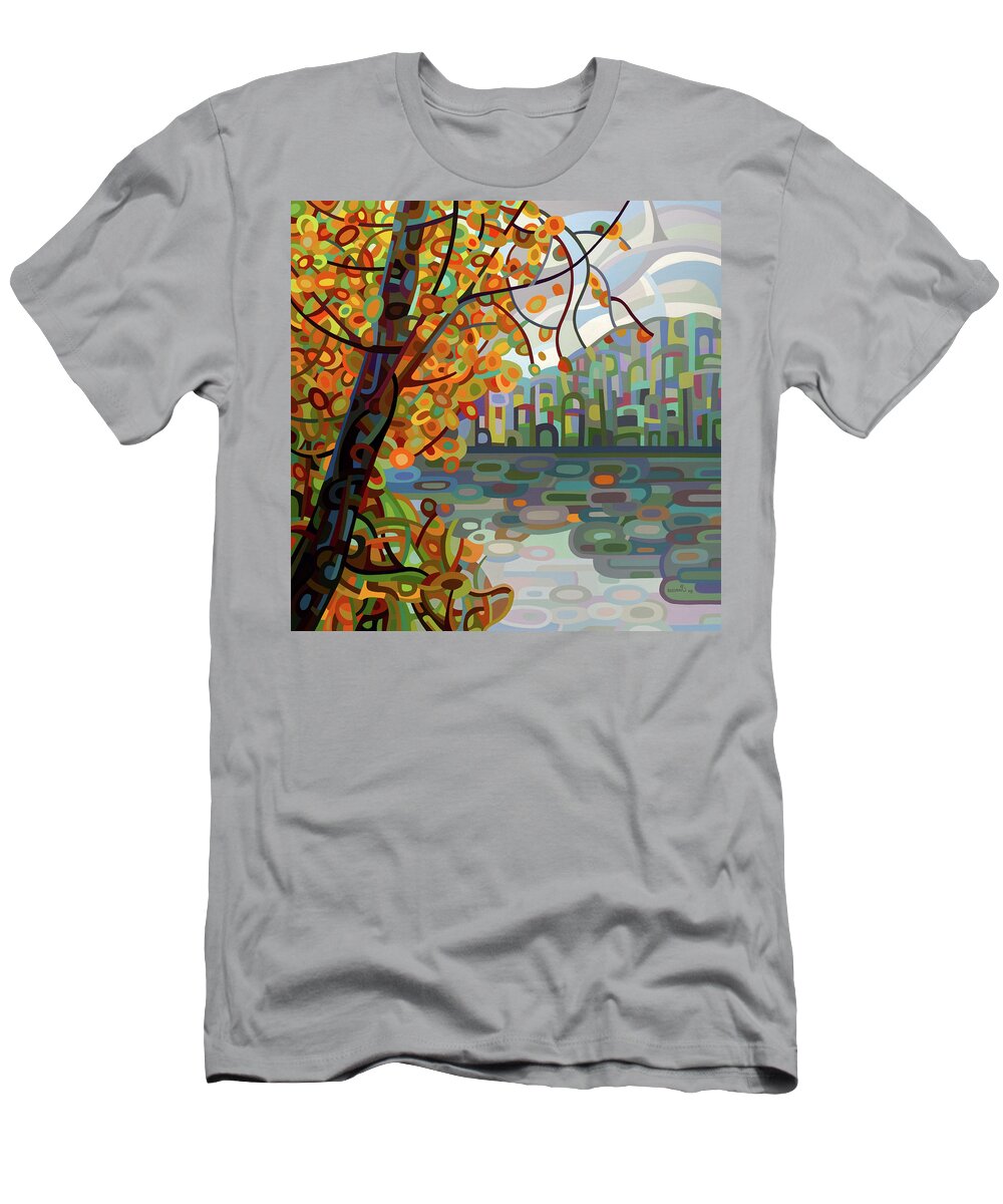 Fine Art T-Shirt featuring the painting Reflections by Mandy Budan
