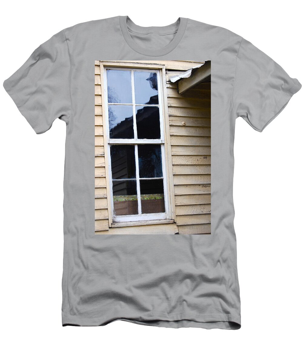 Window T-Shirt featuring the photograph Reflections of the Past by Debbie Karnes