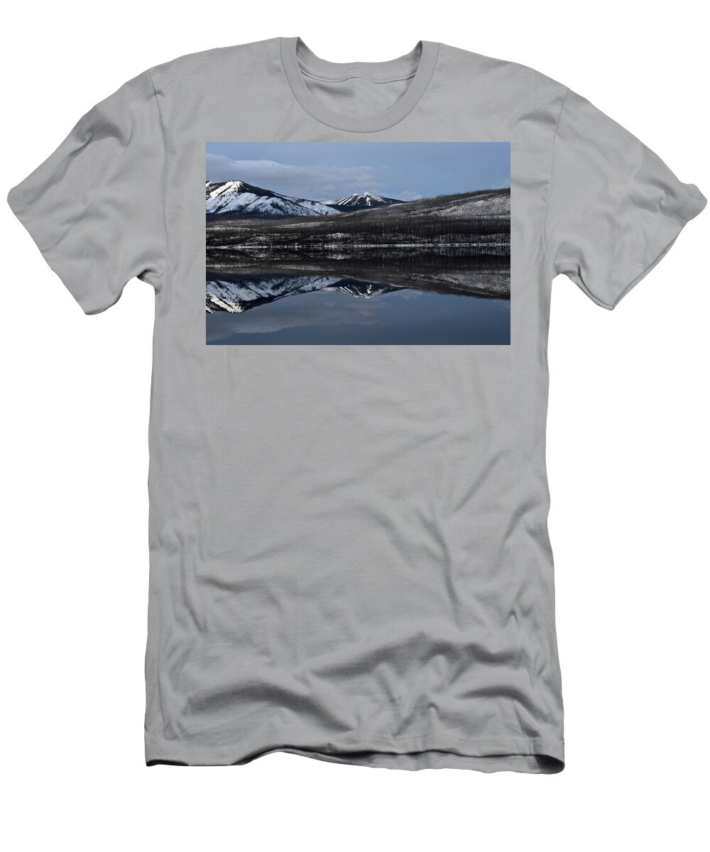 Lake T-Shirt featuring the photograph Reflections on Lake McDonald 3 by Whispering Peaks Photography