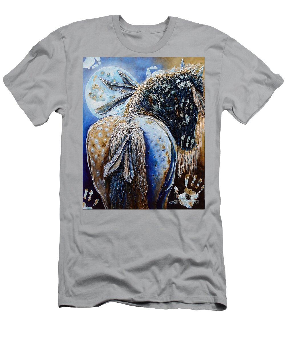 Horse T-Shirt featuring the painting Release of Inner Spirit by Jonelle T McCoy