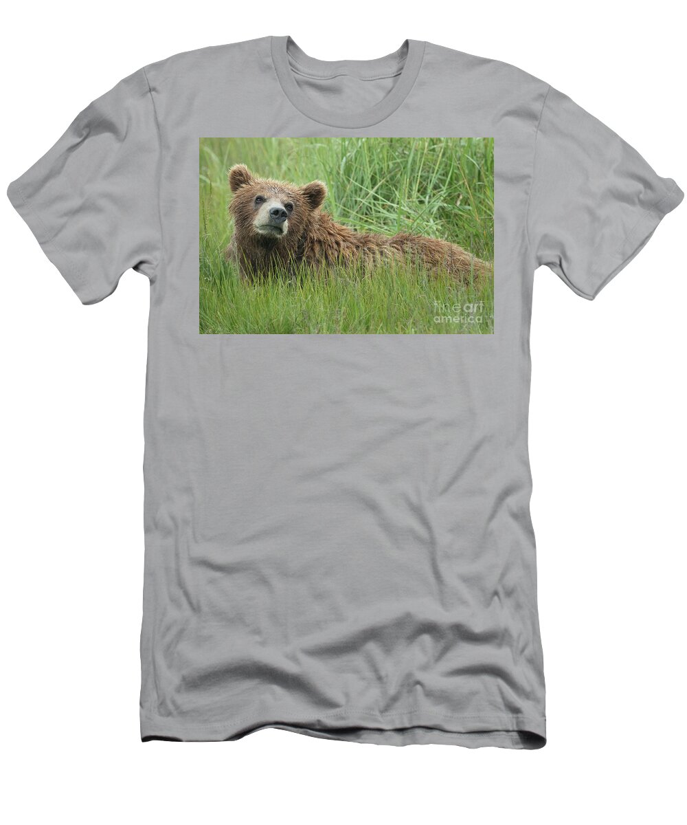 Animal T-Shirt featuring the photograph Resting Cub by Linda D Lester