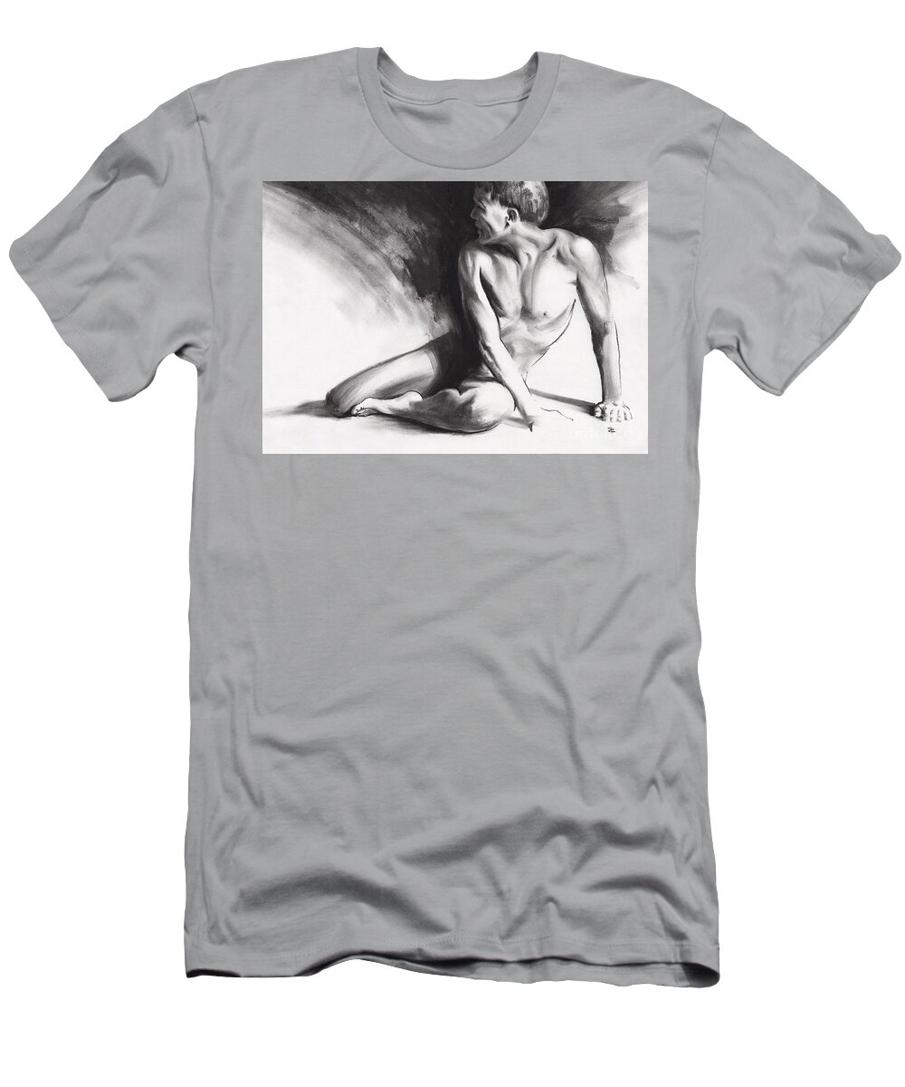 Resting Iv T-Shirt featuring the drawing Resting iv by Paul Davenport