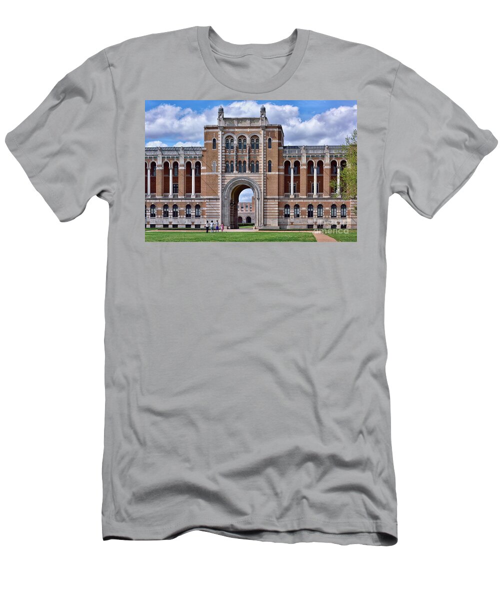 Rice University Campus T-Shirt featuring the photograph Rice University - Lovett Hall by Norman Gabitzsch