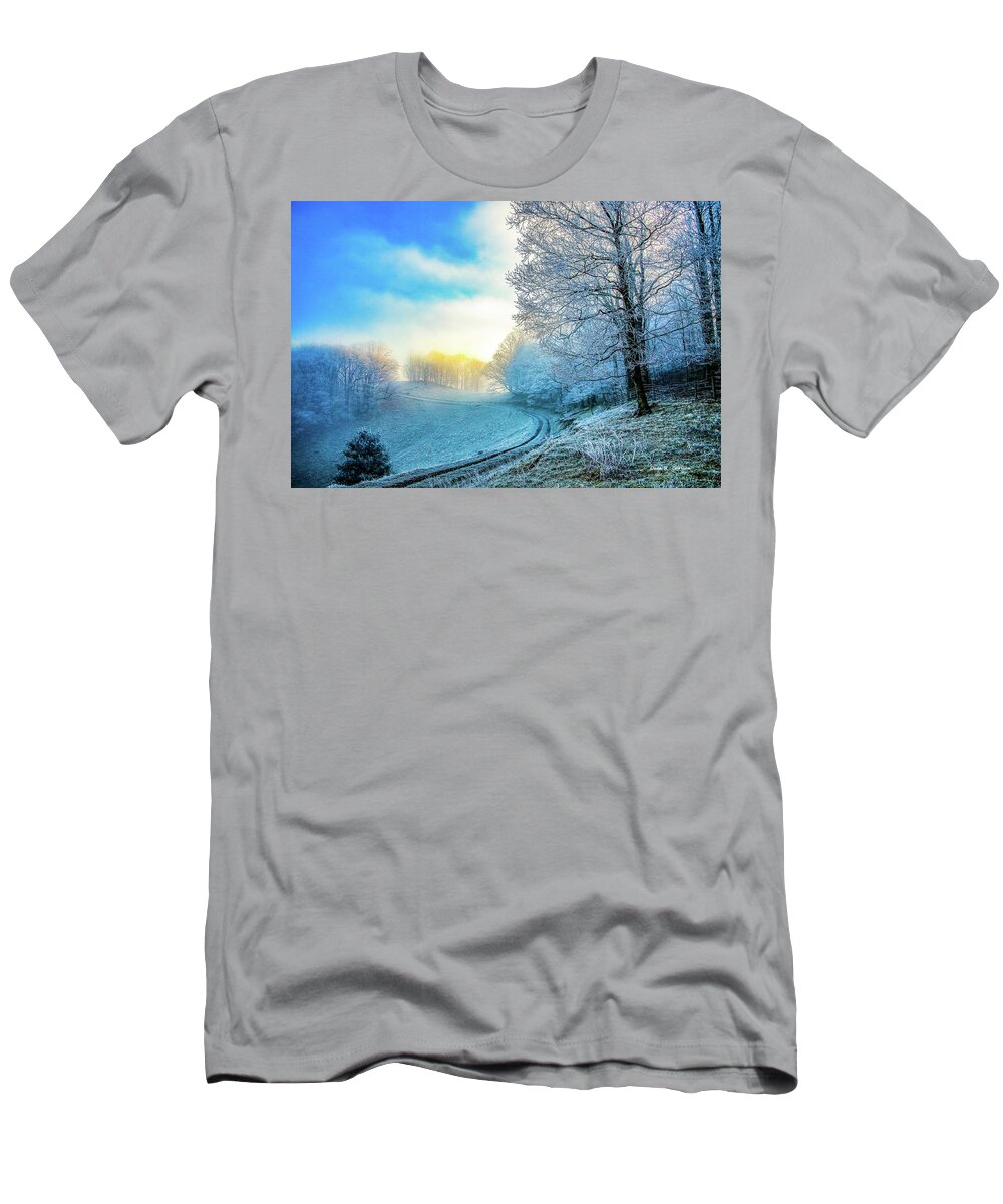 Winter T-Shirt featuring the photograph Rime Ice Sunrise by Dale R Carlson