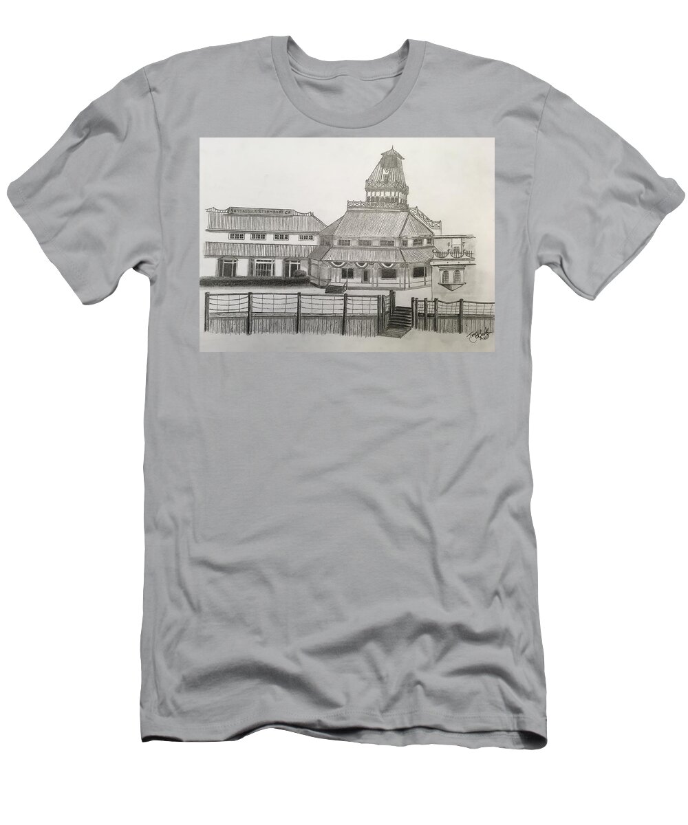 Resort T-Shirt featuring the drawing Riverside by Tony Clark