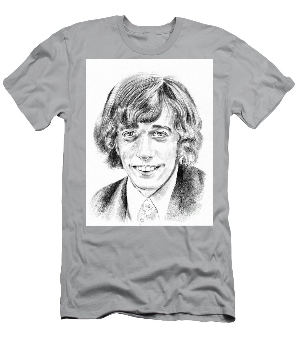 Robin T-Shirt featuring the drawing Robin Gibb drawing by Suzann Sines